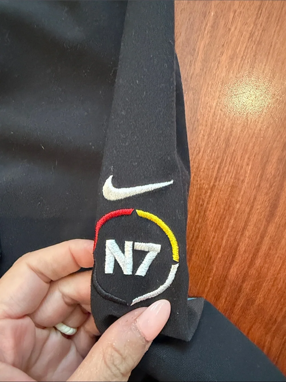 Women’s Nike Black Leggings with Teal Waistband- Size S